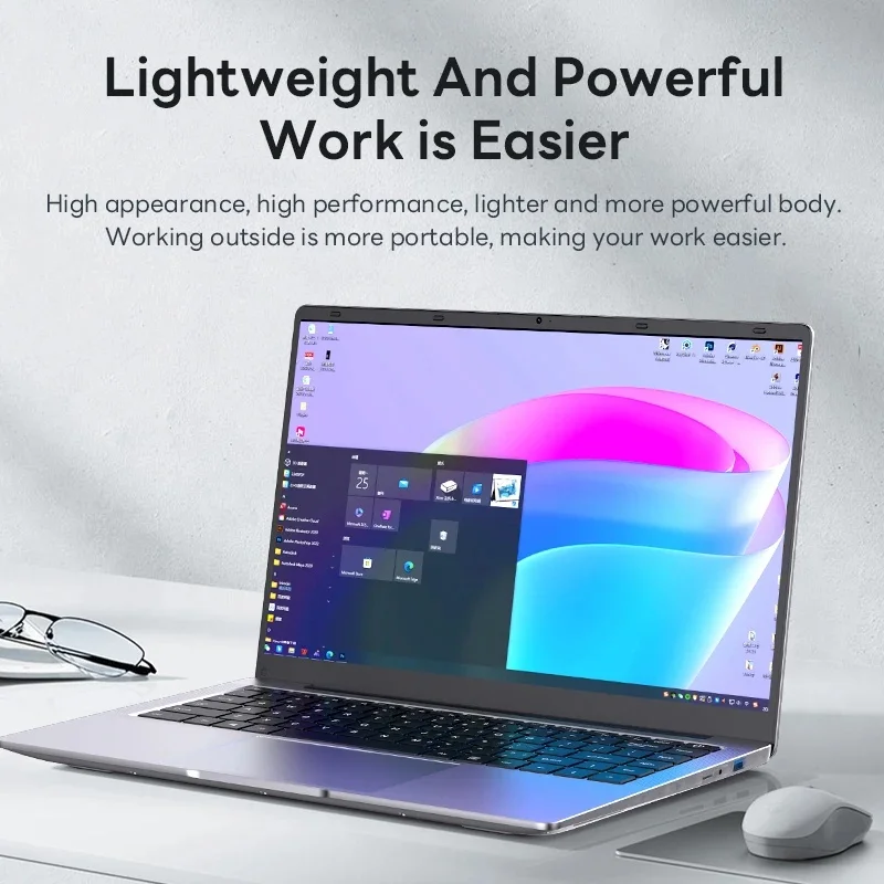 Laptop 14 Inch Intel Celeron N4000 6GB RAM 2TB SSD DDR4 Win 180° Fold Wifi6 3850 mAH PC 1366*768 Screen HDMI Slim Computer PC 3