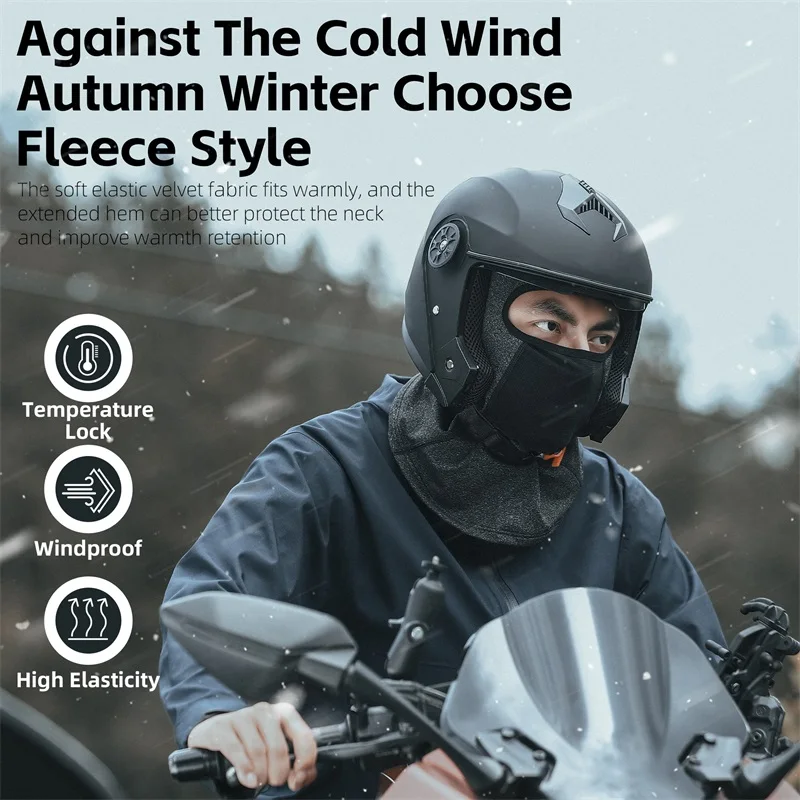WEST BIKING Winter Motorcycle Fleece Balaclava Mask Men Cycling Caps Running Ski Hiking Hat Bicycle Windproof Thermal Sport Gear 6