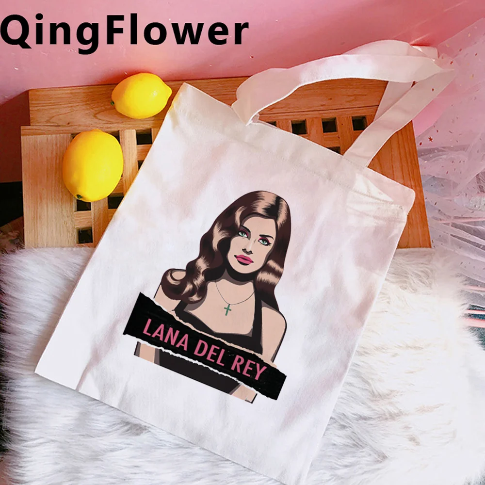 Lana Del Rey 쇼핑백 재활용 bolsas de tela bolsa 토트 에코 핸드백 가방 foldable bolsas reutilizables 천 sacolas
