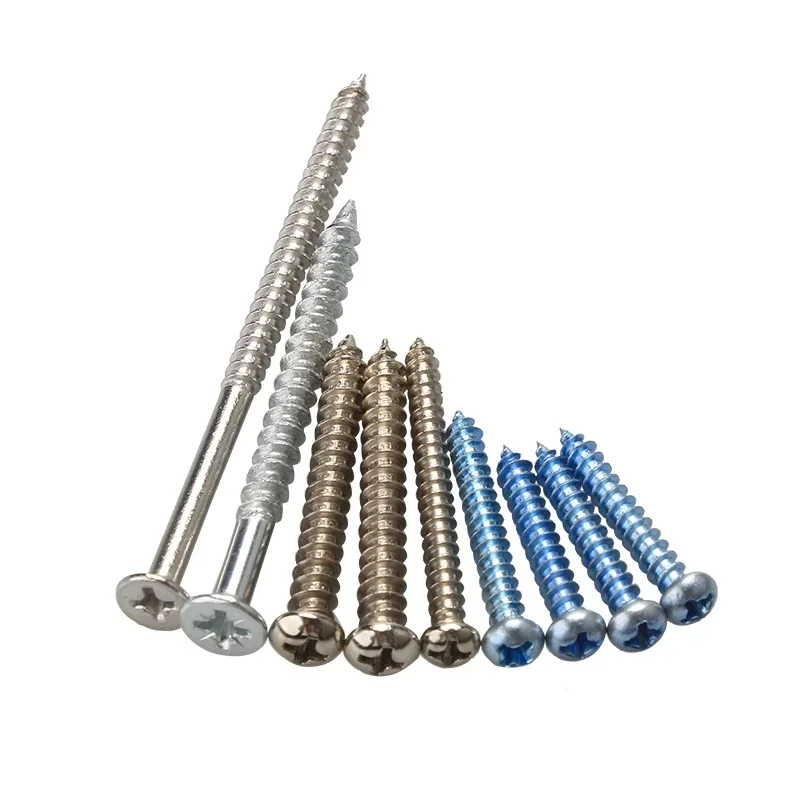 200pcs/box M4 M5 Plastic Expansion Drywall Anchor Screw Self-tapping Screw Set Stainless Steel Pipe Wall Plug Glue Plug