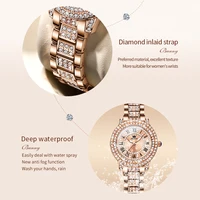 OLEVS Full Diamond Roman Dial Watch Women Luxury Elegant Stainless steel Waterproof High Quality Quartz Women's Watches 9943 6