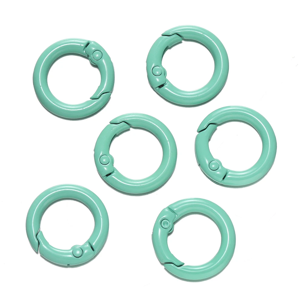 Colorful O Ring Spring Clasp Carabiner Keychain Clips - Pack of 5