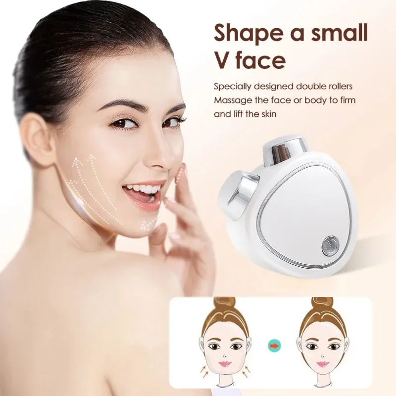 EMS Microcurrent Neck Face Massage Beauty Tool  Anti Aging Wrinkle Removal Eye Swelling Vibration Facial Lifting Massager Roller