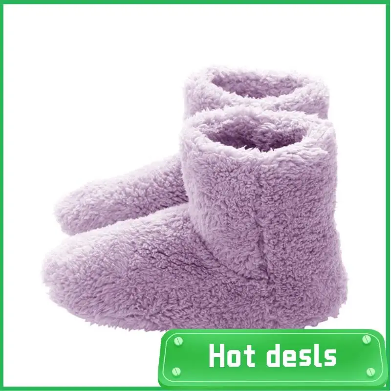 LUDA Winter USB Heater Foot Shoes Plush Warm Electric Slippers Feet Heated Washable Electric Shoes Pad Heating Insoles