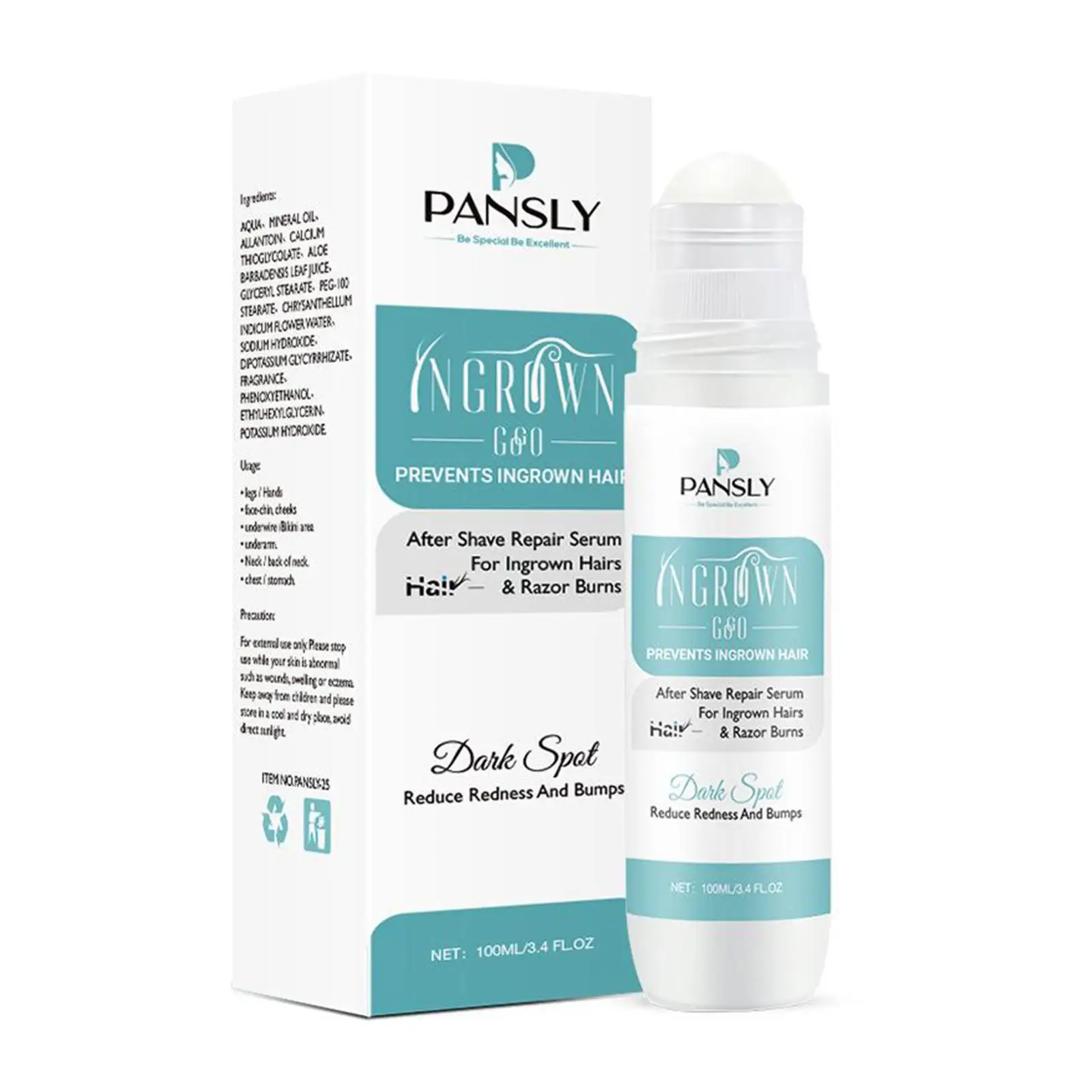 100ml Aftershave Serum for Men Women & Ingrown Hairs Moisturizer Remover after Hair Removal Skin Ingrown Hair Solution