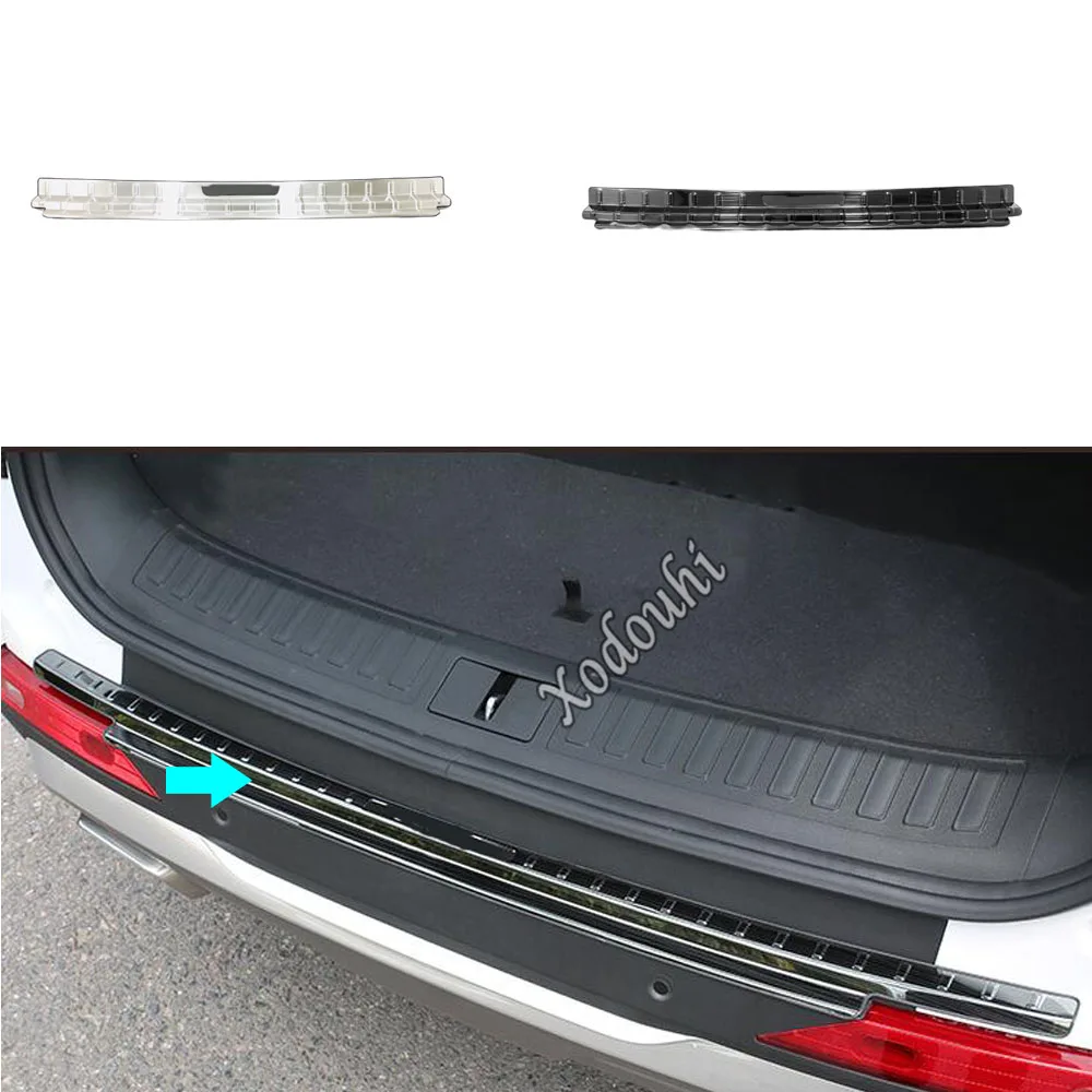 

For Hyundai Santa Fe Santafe 2019 2020 2021-2024 Car External Rear Bumper Trim Frame Cover Detector Stainless Steel Plate Pedal