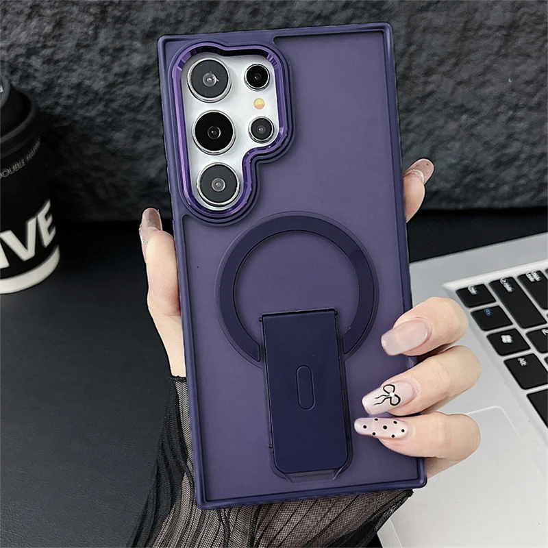 حافظة لهاتف Magsafe غير لامعة مدرعة مغناطيسية للشح...