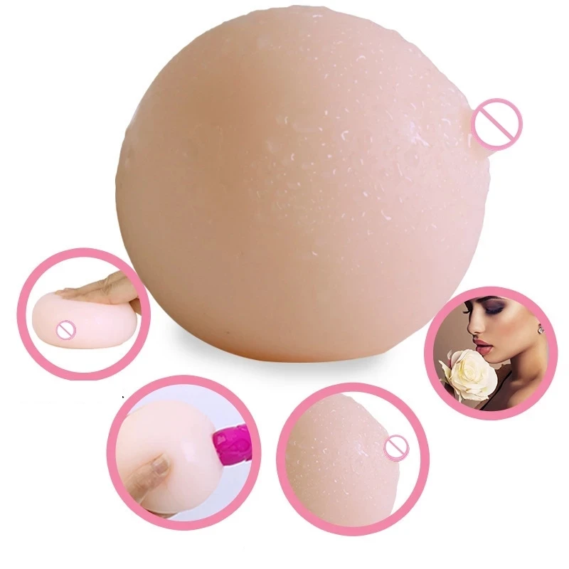 Artificial Breasts Ball Fake Boobs Toys For Adults Men Nipple Touch Male Masturbation Portable Pocket Pussy 18 mens sex toys women silicone fake boobs