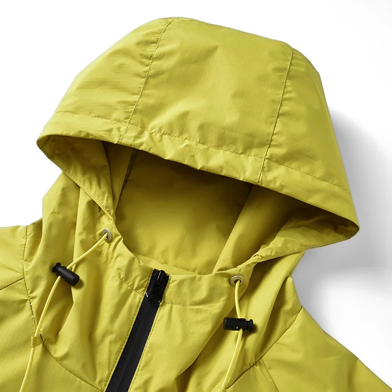 Men's Lightweight Windproof Waterproof Jacket Hooded Raincoat Thin Outdoor Hiking Running Fishing Travel Parka Windbreaker (S-4X