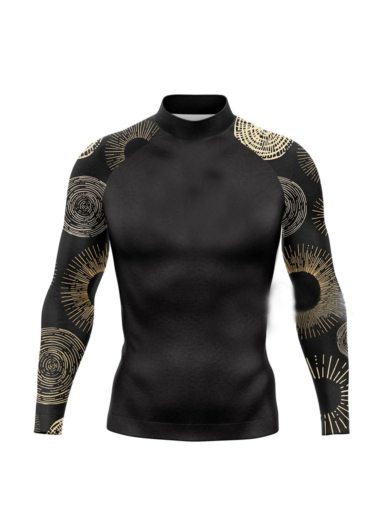 Men Surf Sunscreen Diving Suit Rash Protection t-Shirt Swimsuit Tight Long-Sleeved Swimming Floating UV Protection Diving Suit