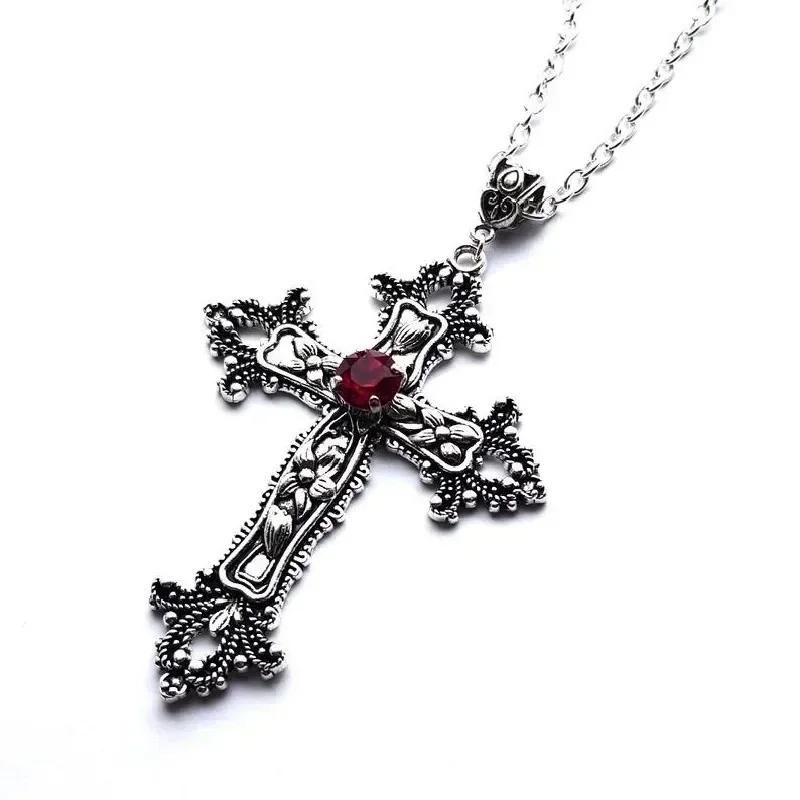 NewGothicLargeCrossNecklaceFashionMenWomenCrossPendant
