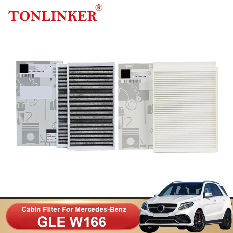 TONLINKER Cabin Filter For Mercedes Benz GLE W166 2015-2018 250d 350d 300 400 500 450 AMG 43 63 4MATIC A1668300318 A1668300218