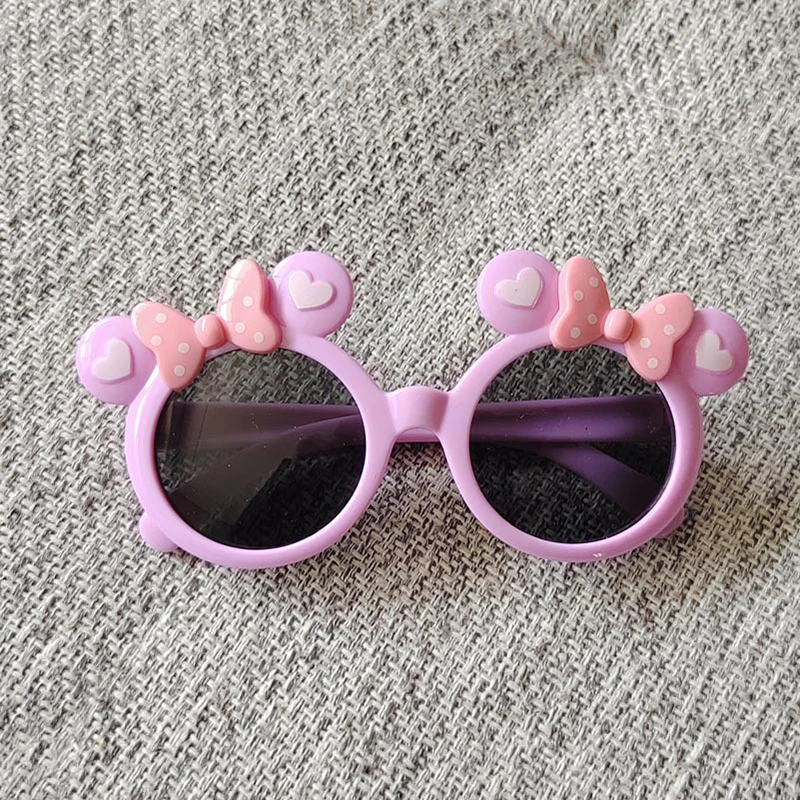 Lunettes De Soleil Fille Minnie Mouse - Style Disney, Nœud Décoratif - Pour Plage, Été, Déguisement, Cadeau