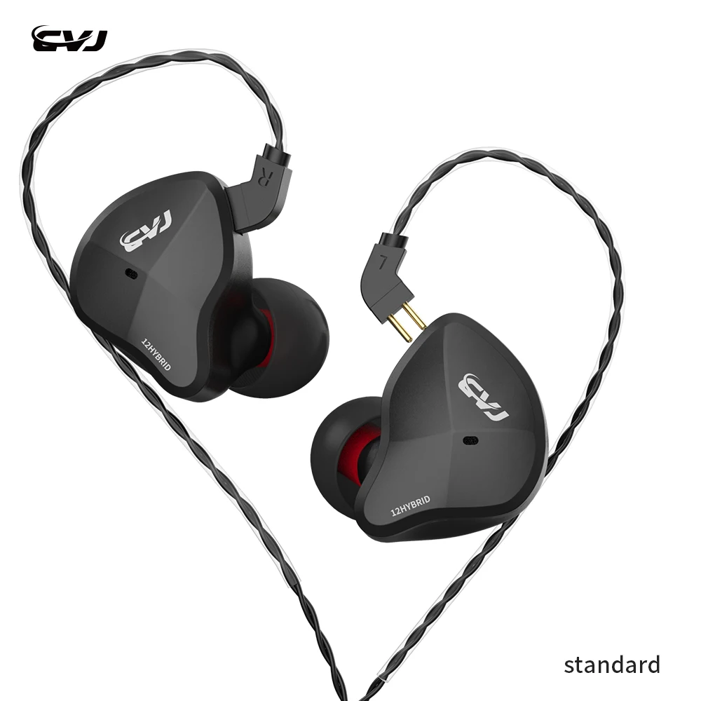 

CVJ CSN 12 Unit Hybrid Earphone 5BA+1DD In Ear Monitor Earbuds HiFi 3D Stereophonic Music Headset Sport Running Gaming Earplugs