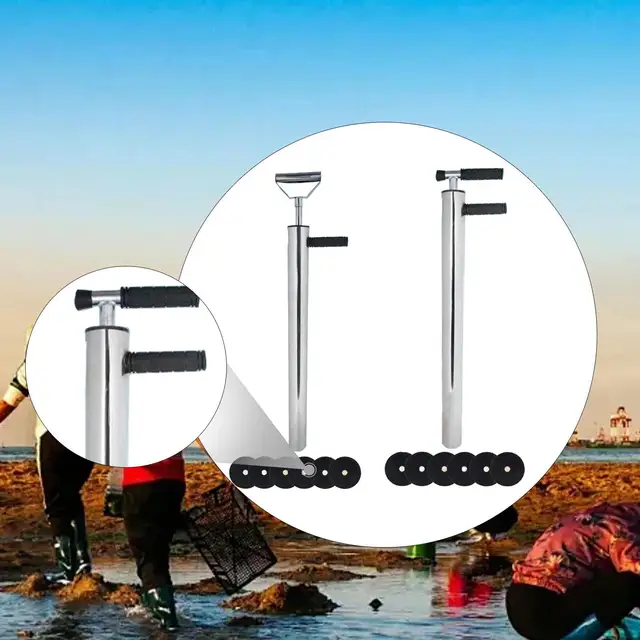 Stainless Steel Shrimp Pump – 68cm Clam & Mantis Shrimp Extractor, Beach Seafood Catching Tool