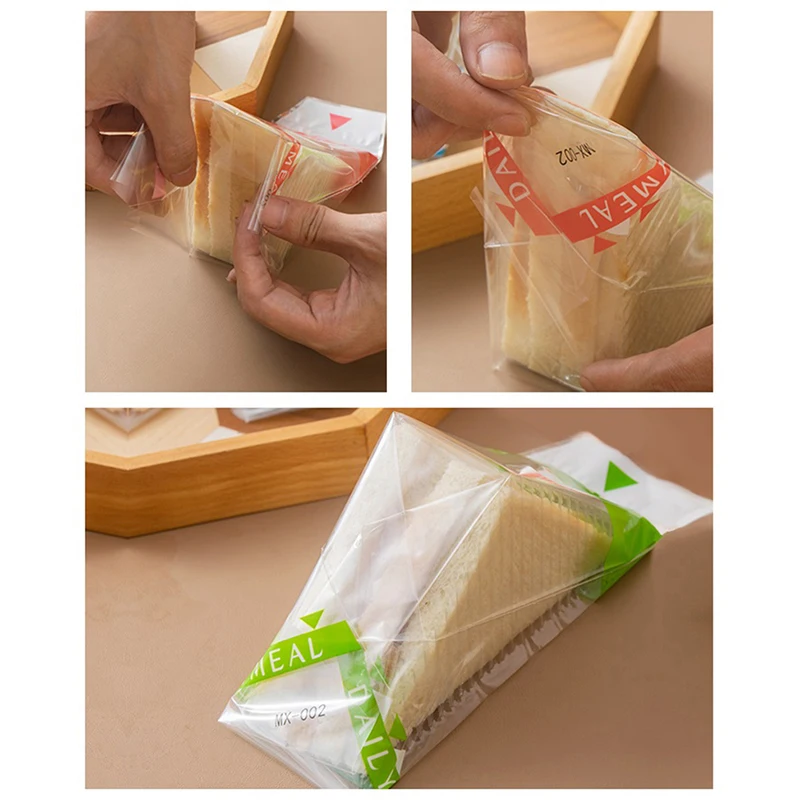 100 Pieces Transparent Anti-Fog Disposable Triangle Sandwich Bags 17.5x23.5cm for Sandw... - SKU TSB01204 - UGI Packaging