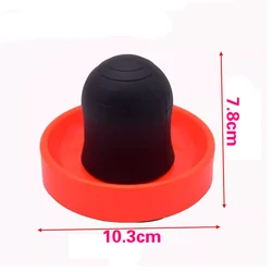 Air Hockey Pushers and Pucks Set with Velvet Pads - Premium ABS Plastic (Red)