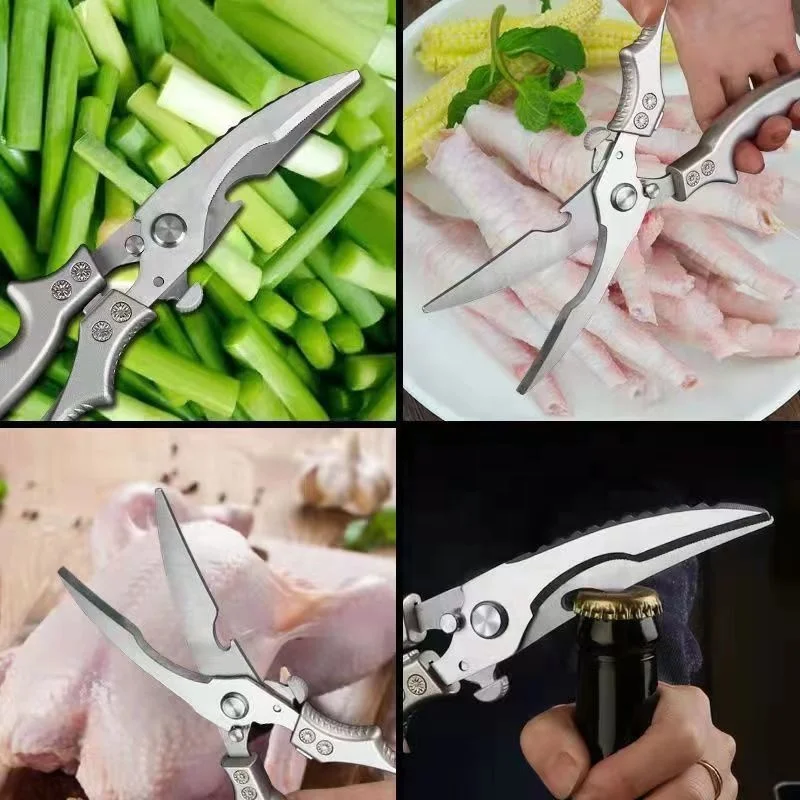 Shuoji Multifunctional Kitchen Scissors Knives Detachable Stainless Steel Shears  Cooking Chicken Bones Strong Scissors Knife - Kitchen Knives - AliExpress