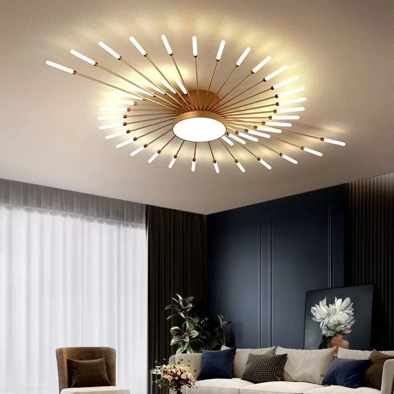 Iluminación de techo nórdica para sala de estar, dormitorio, cocina, accesorio de iluminación de techo Led, decoración de fuegos artificiales para interiores, luces de techo