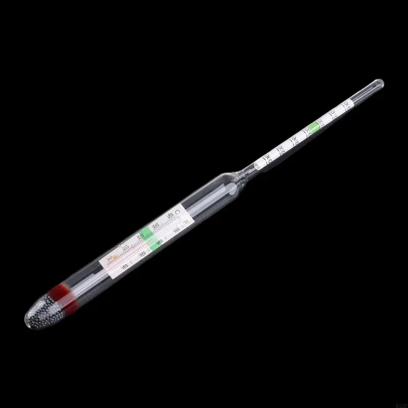 Glass Aquarium Hydrometer with Built-in Thermometer Marine Floating Salt Water Salinity Tester Range 1.000-1.060 7.87in