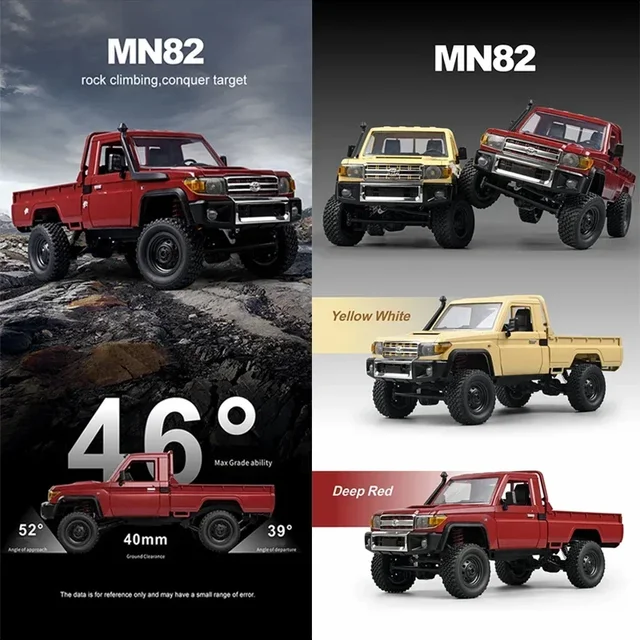 Mn82S MN82 PRO Rc Cars 1:12 Mn Model Retro Full-scale 2.4G 4WD 280 Motor RC Off-Road Pickup Truck Model Car for Boys Adult Gifts 6