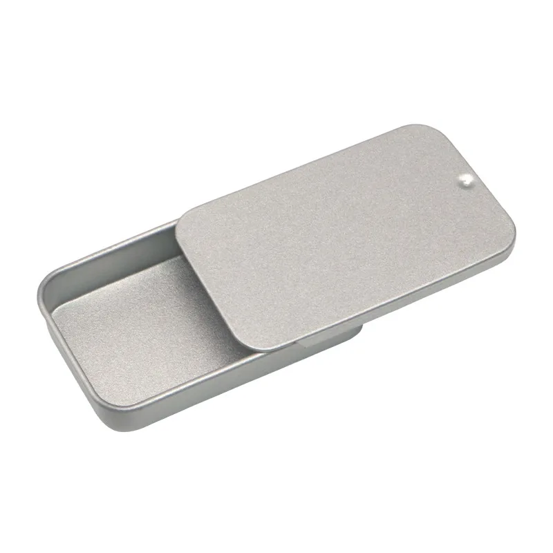Compact Rectangular Tin Storage Box for Jewelry, Pills, and Cosmetics