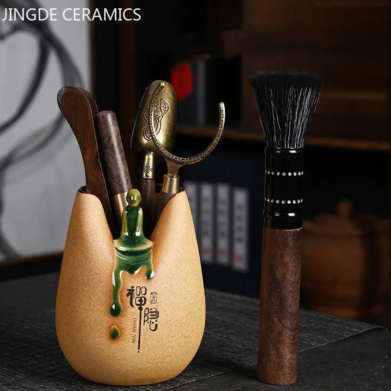 

Антикварный керамический чайный набор для церемонии, «Шесть джентльменов», Традиционный Чайный набор, украшение чайного стола, чайный набор в китайском стиле, аксессуары