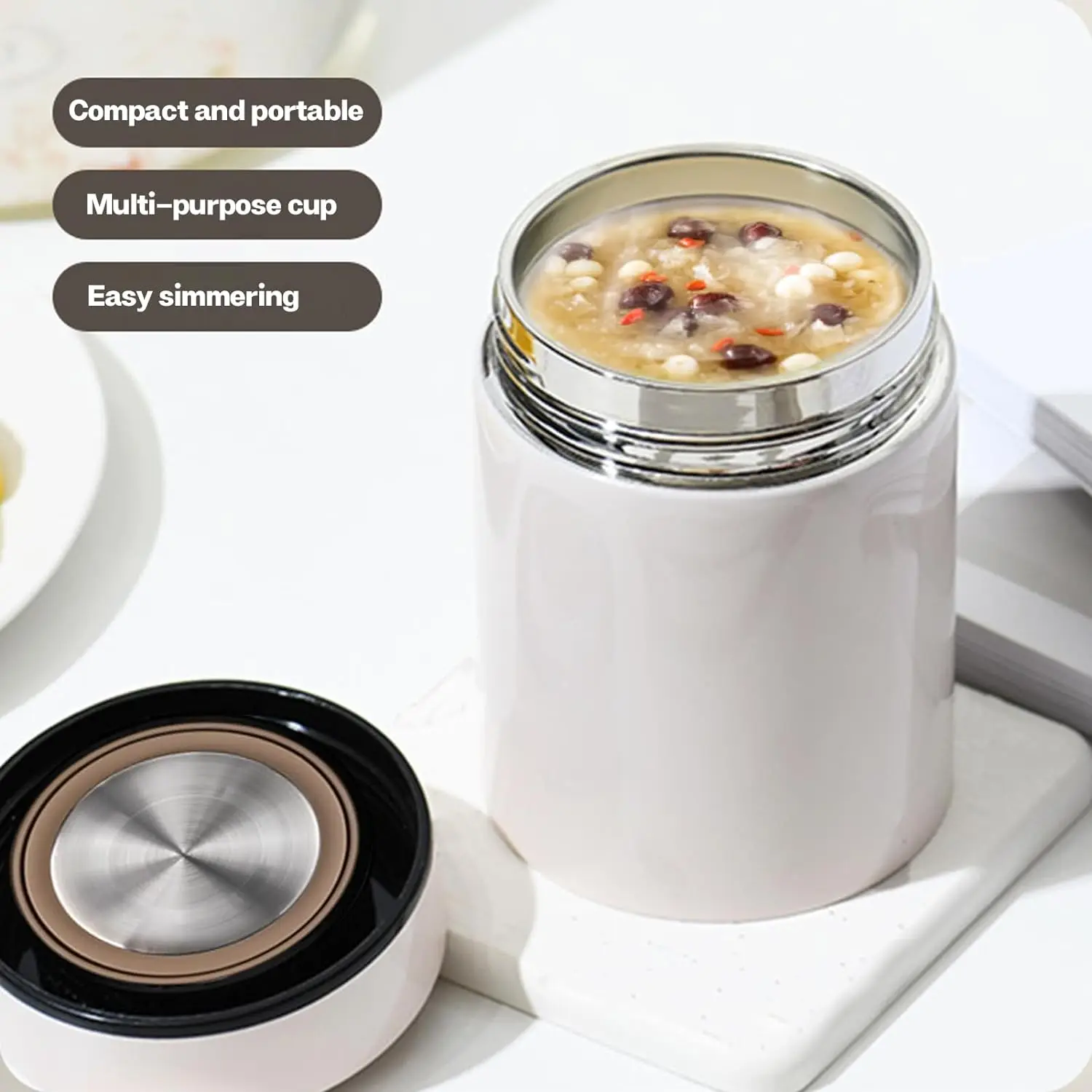 

Insulated Food Jar Vacuum Stainless Steel Soup Flask Leakproof Lunch Box Hot Food Jar Mini Lunch Box School Office Food Bottle