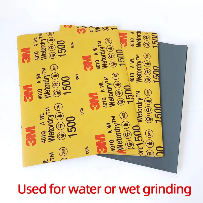 Auto Polishing Water Sandpaper 3M401Q 1500 Mesh 227x280mm Finish Fine Polished Sheet