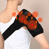 USB Electric Shoulder Brace Heated Knee Massager Vibration Massage Black Support Strap with Adjustable Three Levels of Heating 3