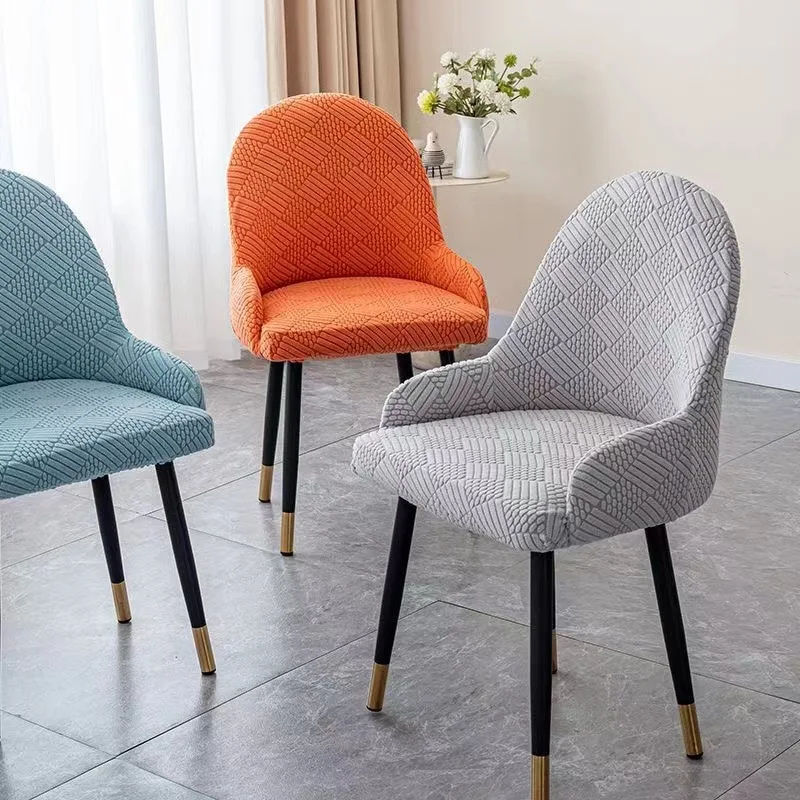 Thickened Polar Fleece Semicircle Armchair Cover Elastic Dining Chair Covers Jacquard Stool Seat Cover for Hotel Restaurant Home 5