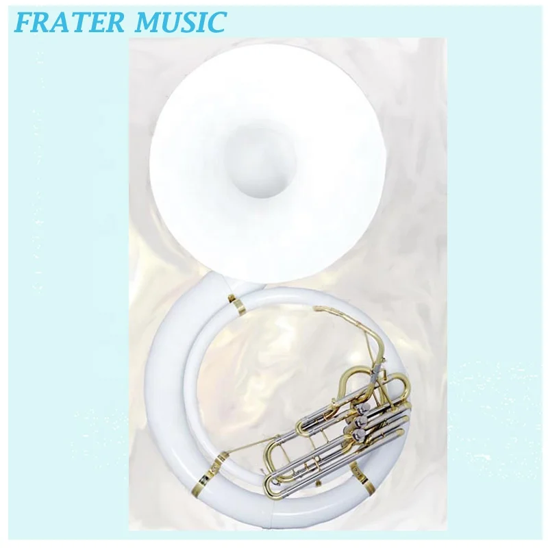 High Grade White Bb Key Fiber Glass Sousaphone With Cupronickel Piston (JSH-130)