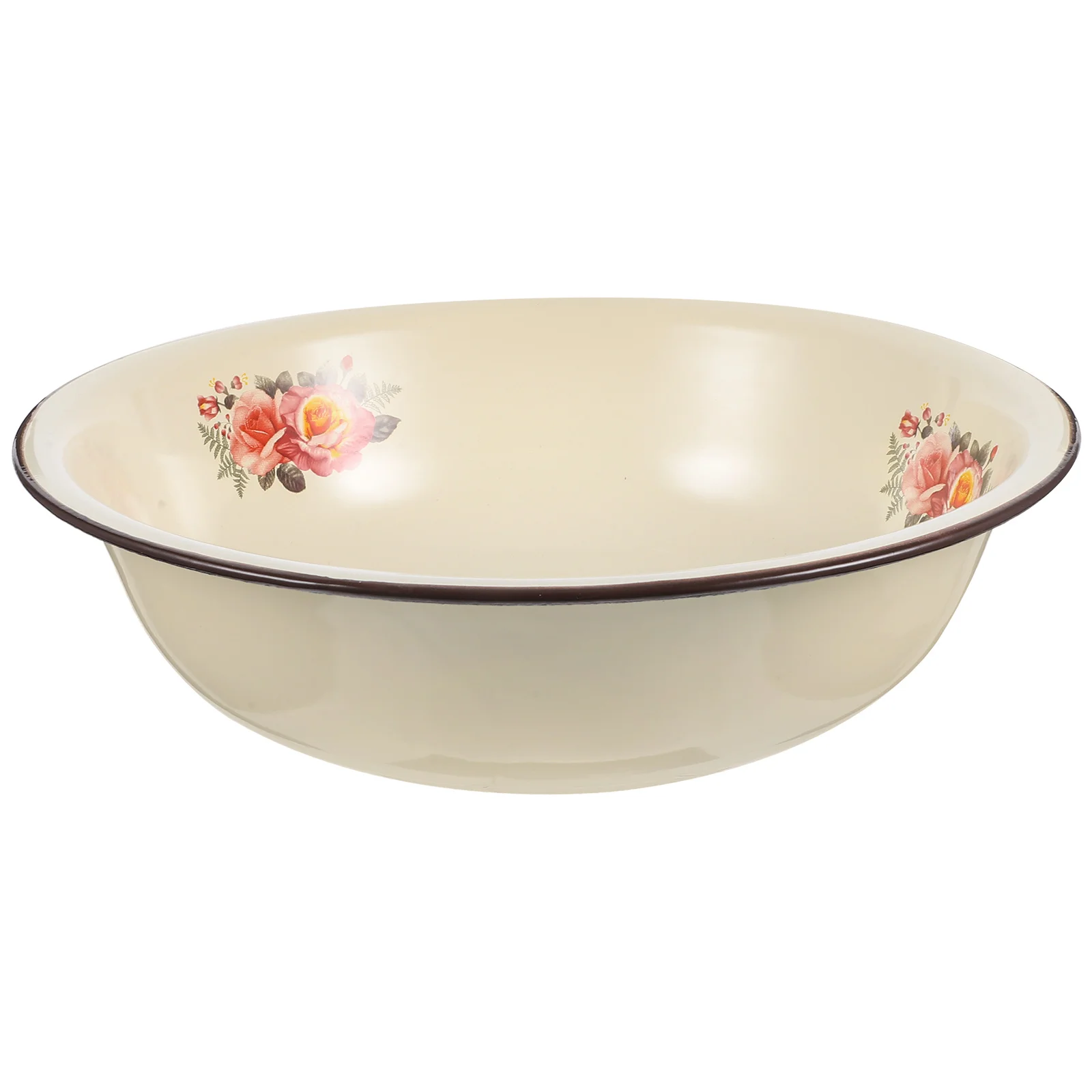 

Retro Enameled Basin Old-Fashioned Household Enamel Basin Thickened Mixing Basin Kitchen Washbasin Supplies (Random Style)