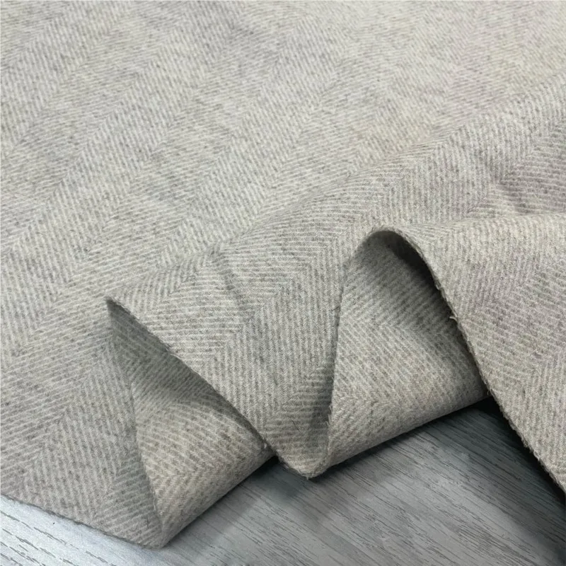 Thickened double-sided oat herringbone fall/winter coat vest fabric