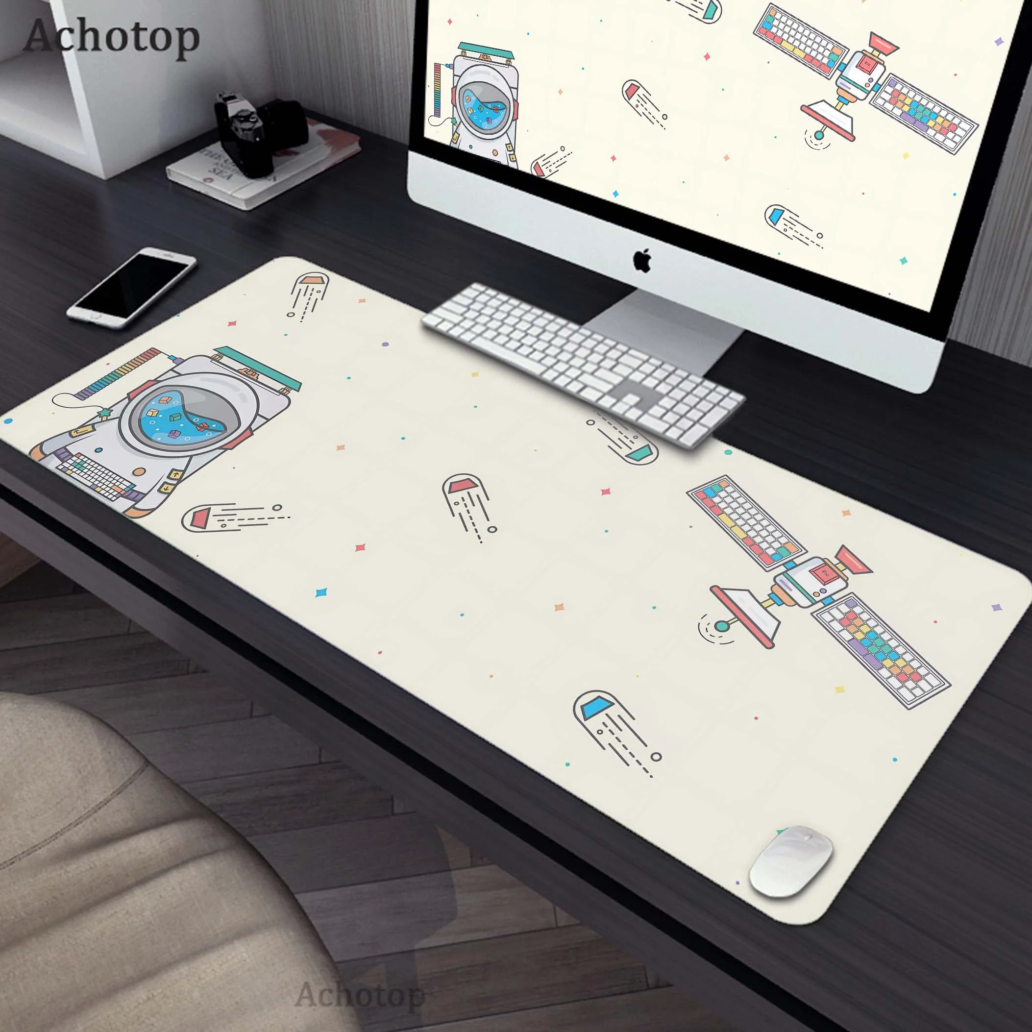 

Игровые коврики для мыши 90x40 см XXL, коврик для мыши, Нескользящие резиновые коврики, большой Настольный коврик, коврики для клавиатуры с рисунком астронавта, игровой Настольный коврик