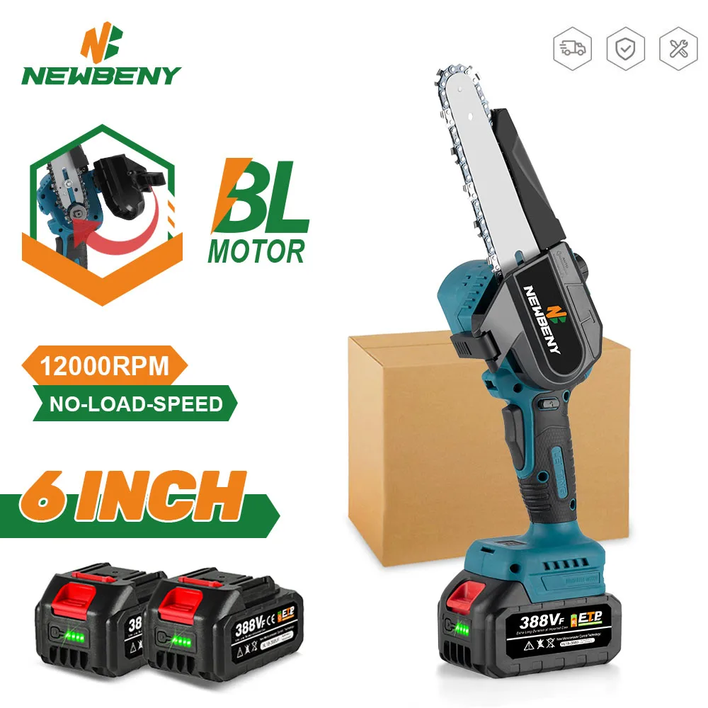 6InchBrushlessElectricChainSawwithOilerCordlessRechargeable