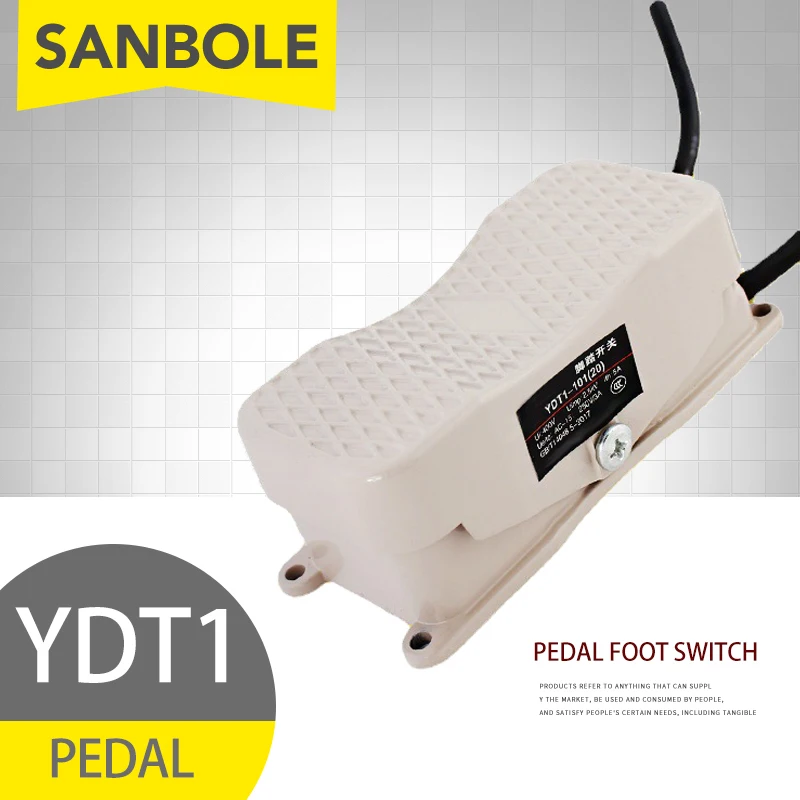 Interruptor Pedal Botão Controlador Reverso com Fio Caixa de Alumínio Controle Duplo Único Motor Trifásico Ydt120 101 pé