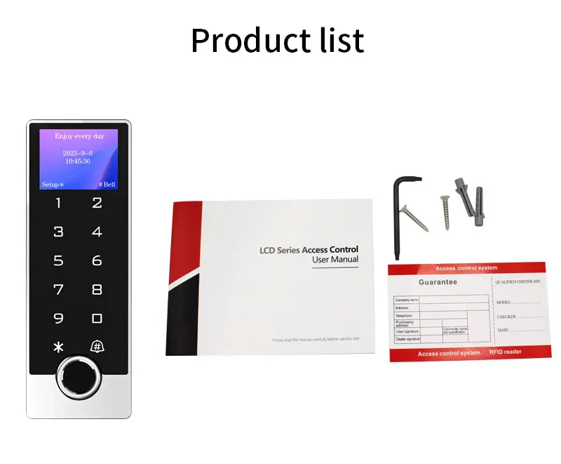 LCD Screen WIFI Tuya app Fingerprint Access Controller Keypad Waterproof RFID St