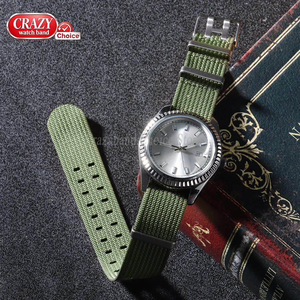 Blue Ribbed Nylon Watchband - Universal Sport Strap
