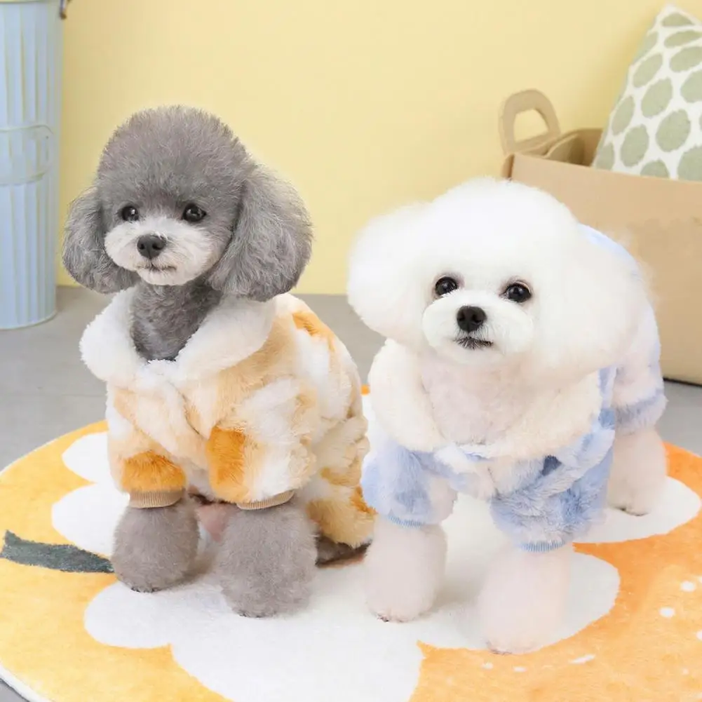 

Four-leg Jumpsuit Trendy Tie-dye Pet Jumpsuit with Adjustable Buckle Winter Pullover Coat for Small Medium Dogs Cats Fashionable