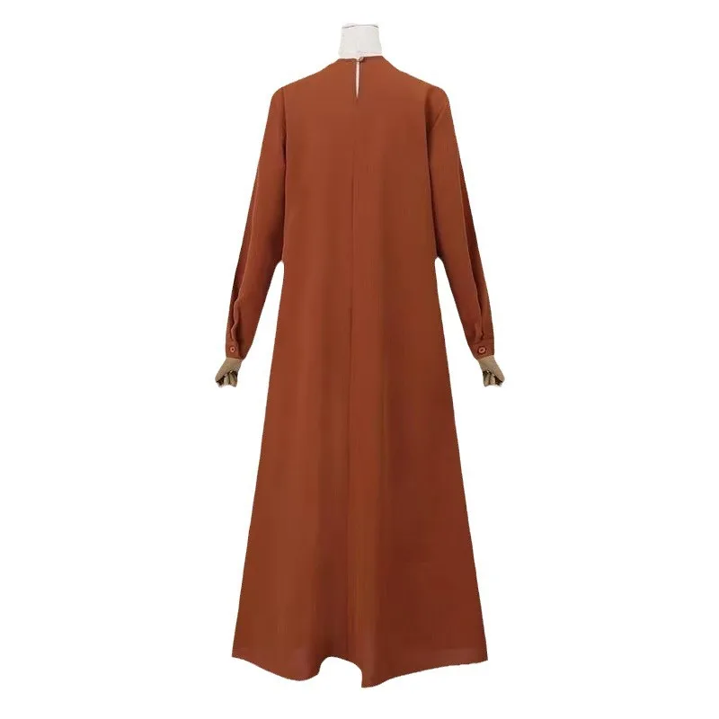 2024 Muslim Clothing Solid Color Dress Loose Pullover Leisure Elegant Shirt Sleeve Length Robe abayat  evening dresses