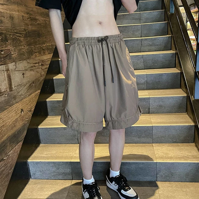 

2024 летние мужские модные однотонные прямые шорты, мужские тонкие спортивные шорты на молнии, мужские шорты для отдыха G174