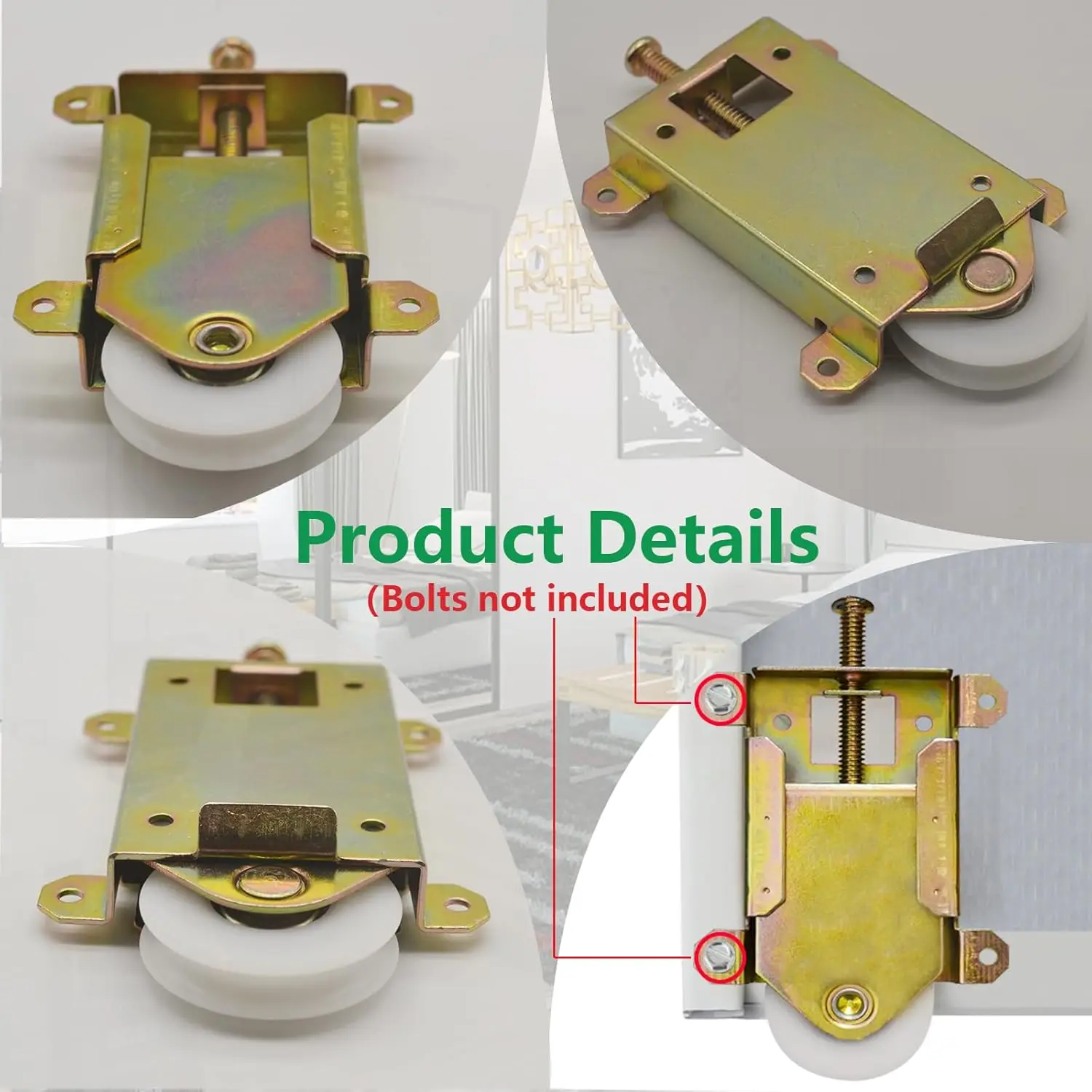 2pcs Sliding Mirror Closet Door Rollers Replacement Hardware Fits Contractors Part Wardrobe Door Concaved Ball Bearing Wheel sliding door roller sliding door pulley roller bearing pu roller
