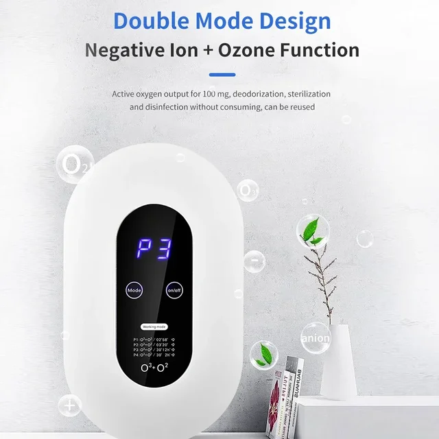 Negative Ion Air Purifier Ozone Generator Sterilize Smart Formaldehyde Deaerator Kitchen Toilet Deodorant Pet Room Deodorizer 4