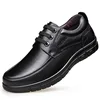Hot Sale Men Genuine Leather Casual Shoes Soft Sole Lace-up Luxury Brand Middle-aged Old Man Dad Lightweight Loafers Shoes