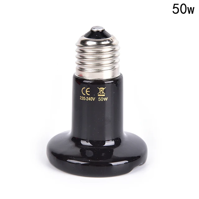 25W / 50W 75W 100W Pet Heating Lamp Black Infrared Ceramic Emitter Heat Light Bulb Brooder Reptile 4