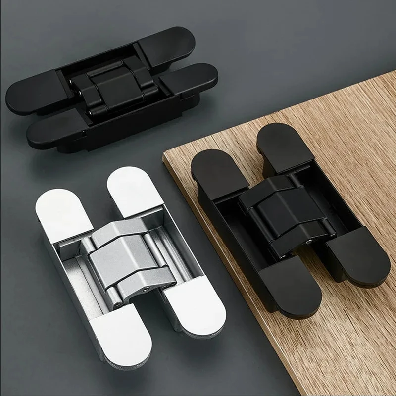 2 ชิ้น/ล็อต 40/80Kg บานพับประตูบานพับอุปกรณ์เฟอร์นิเจอร์ซ่อนไม้ประตูพับประตูปรับซ่อนรูปแบบแบริ่งความจุ 1