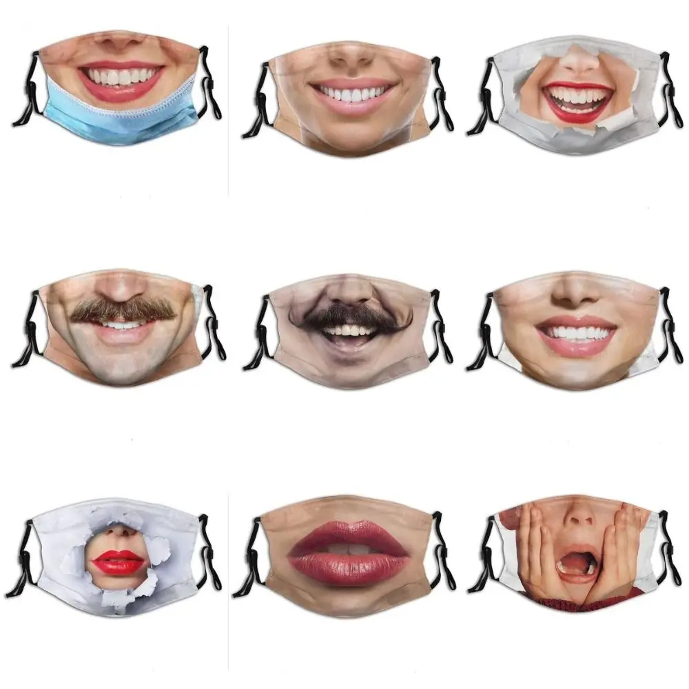 3D Breathable Funny Printed Facial Expression Mask for Creative Cosplay Parties