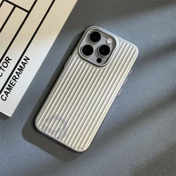 Funda Dura Corrugada de Grado de Titán Natural Electrochapado Color Titanio Slim de Lujo