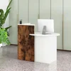 Reception Desk, Front Counter Desk with Lockable Drawer & Adjustable Shelf, Oval Desktop, Retail Counter for Checkout 3